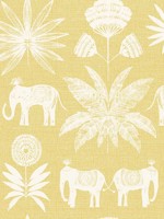 Bazaar Yellow Elephant Oasis Wallpaper 401426434 by A Street Prints Wallpaper for sale at Wallpapers To Go