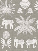 Bazaar Grey Elephant Oasis Wallpaper 401426437 by A Street Prints Wallpaper for sale at Wallpapers To Go