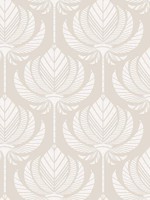 Palmier Light Grey Lotus Fan Wallpaper 401426465 by A Street Prints Wallpaper for sale at Wallpapers To Go