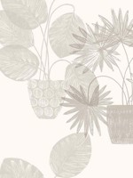 Aida Light Grey Potted Plant Wallpaper 401487555 by A Street Prints Wallpaper for sale at Wallpapers To Go