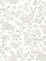 Botanical Bunnies Beige Peel and Stick Wallpaper PSW1344RL by York Wallpaper for sale at Wallpapers To Go