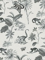 Botanicals Lemurs Gray Peel and Stick Wallpaper PSW1354RL by York Wallpaper for sale at Wallpapers To Go