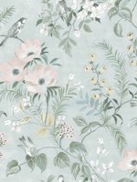 Frederique Mint Floral Wallpaper 407270005 by Chesapeake Wallpaper for sale at Wallpapers To Go
