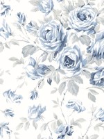 Manon Blue Rose Stitch Wallpaper 407270025 by Chesapeake Wallpaper for sale at Wallpapers To Go