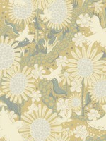 Dromma Butter Songbirds and Sunflowers Wallpaper 411163010 by A Street Prints Wallpaper for sale at Wallpapers To Go