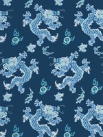 Dragon Dance Navy Wallpaper AT23181 by Anna French Wallpaper for sale at Wallpapers To Go