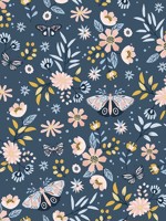 Zev Blue Butterfly Wallpaper WTG-242198 by Chesapeake Wallpaper for sale at Wallpapers To Go