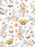 Zev Coral Butterfly Wallpaper WTG-242200 by Chesapeake Wallpaper for sale at Wallpapers To Go