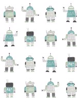 Callum Teal Robots Wallpaper WTG-242229 by Chesapeake Wallpaper for sale at Wallpapers To Go