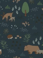 Finola Dark Blue Bears Wallpaper WTG-242246 by Chesapeake Wallpaper for sale at Wallpapers To Go