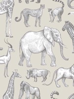 Kenji Taupe Safari Wallpaper WTG-242252 by Chesapeake Wallpaper for sale at Wallpapers To Go