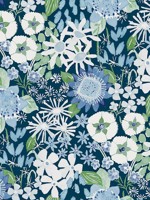 Karina Blue Wildflower Garden Wallpaper WTG-242371 by A Street Prints Wallpaper for sale at Wallpapers To Go