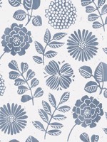 Inge Denim Floral Block Print Wallpaper WTG-242379 by A Street Prints Wallpaper for sale at Wallpapers To Go