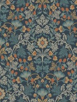 Lila Blue Strawberry Floral Wallpaper WTG-242484 by Eijffinger Wallpaper for sale at Wallpapers To Go