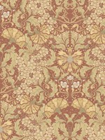 Ojvind Rust Floral Ogee Wallpaper WTG-242606 by A Street Prints Wallpaper for sale at Wallpapers To Go