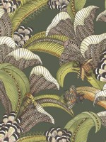 Hoopoe Leaves Spring Green Chartreuse Oral Forest Wallpaper WTG-242689 by Cole and Son Wallpaper for sale at Wallpapers To Go