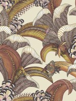 Hoopoe Leaves Crims Canary Yellow Fuchsia Stone Wallpaper WTG-242690 by Cole and Son Wallpaper for sale at Wallpapers To Go