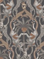 Safari Totem Ginger and Taupe Charcoal Wallpaper WTG-242695 by Cole and Son Wallpaper for sale at Wallpapers To Go