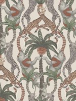 Safari Totem Terracotta and Forest Green Stone Wallpaper WTG-242697 by Cole and Son Wallpaper for sale at Wallpapers To Go