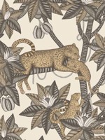 Satara Soot and Metallic Gold Linen Wallpaper WTG-242699 by Cole and Son Wallpaper for sale at Wallpapers To Go