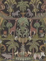 Afrika Kingdom Olive Green Spring Green Black Wallpaper WTG-242713 by Cole and Son Wallpaper for sale at Wallpapers To Go