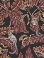 Bush Baby Crimson and Marigold Charcoal Wallpaper WTG-242719 by Cole and Son Wallpaper for sale at Wallpapers To Go