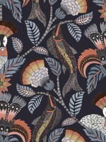 Nene Terracotta Cerulean Blue Heath Grey Midnight Wallpaper WTG-242724 by Cole and Son Wallpaper for sale at Wallpapers To Go