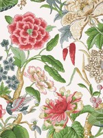Hill Garden Coral and Green Wallpaper WTG-243356 by Thibaut Wallpaper for sale at Wallpapers To Go