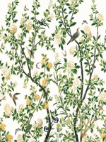 Jardin Bloom White 3 Panel Mural WTG-243372 by Thibaut Wallpaper for sale at Wallpapers To Go