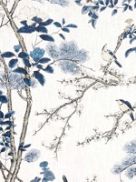 Katsura Blue and White Fabric WTG-243395 by Thibaut Fabrics for sale at Wallpapers To Go