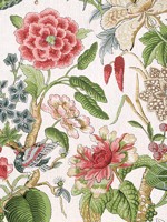 Hill Garden Coral and Green Fabric WTG-243406 by Thibaut Fabrics for sale at Wallpapers To Go