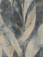 Blake Denim Leaf Wallpaper WTG-244727 by Advantage Wallpaper for sale at Wallpapers To Go