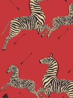 Zebras Removable Masai Red Wallpaper WTG-245247 by Scalamandre Wallpaper for sale at Wallpapers To Go