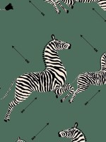 Zebras Wallpaper Serengeti Green Wallpaper WTG-245451 by Scalamandre Wallpaper for sale at Wallpapers To Go