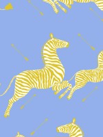 Zebras Wallpaper Periwinkle Wallpaper WTG-245554 by Scalamandre Wallpaper for sale at Wallpapers To Go