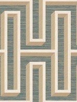 Henley Teal Geometric Grasscloth Wallpaper WTG-246085 by Advantage Wallpaper for sale at Wallpapers To Go