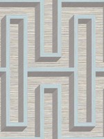 Henley Light Blue Geometric Grasscloth Wallpaper WTG-246086 by Advantage Wallpaper for sale at Wallpapers To Go