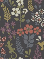 Karina Charcoal Meadow Wallpaper WTG-246180 by Advantage Wallpaper for sale at Wallpapers To Go