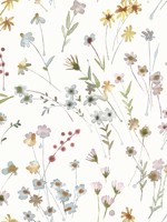 Heidi Yellow Watercolor Florals Wallpaper WTG-246184 by Advantage Wallpaper for sale at Wallpapers To Go