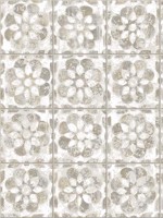 Izeda Taupe Floral Tile Wallpaper WTG-246205 by Advantage Wallpaper for sale at Wallpapers To Go