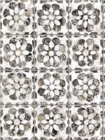 Izeda Black Floral Tile Wallpaper WTG-246206 by Advantage Wallpaper for sale at Wallpapers To Go
