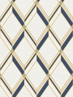 Brooklyn Diamond Metallic Gold and Navy Wallpaper WTG-246365 by Collins and Company Wallpaper for sale at Wallpapers To Go