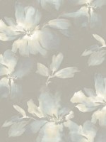 Light Blue and Grey Midnight Blooms Peel and Stick Wallpaper WTG-246845 by Candice Olson Wallpaper for sale at Wallpapers To Go
