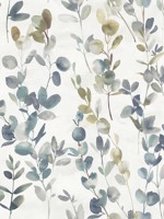 Navy Joyful Eucalyptus Peel and Stick Wallpaper WTG-246861 by Candice Olson Wallpaper for sale at Wallpapers To Go