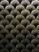 Art Deco Fans Black and Gold Wallpaper WTG-246924 by Astek Wallpaper for sale at Wallpapers To Go