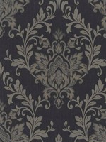 Faux Scroll Design Black Gold Wallpaper WTG-247186 by Galerie Wallpaper for sale at Wallpapers To Go