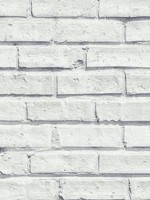 Faux Brick Off White Peel and Stick Wallpaper WTG-247609 by NextWall Wallpaper for sale at Wallpapers To Go