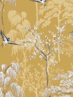Bird Garden Ochre Peel and Stick Wallpaper WTG-247616 by NextWall Wallpaper for sale at Wallpapers To Go