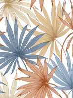 Tropic Palm Toss Blue Melon Peel and Stick Wallpaper WTG-247634 by NextWall Wallpaper for sale at Wallpapers To Go