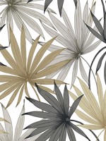 Tropic Palm Toss Harbor Grey Khaki Peel and Stick Wallpaper WTG-247636 by NextWall Wallpaper for sale at Wallpapers To Go